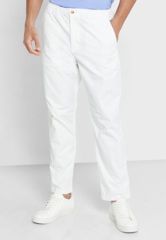 Pantalones deportivos blancos Ralph Lauren Prepster para hombre
