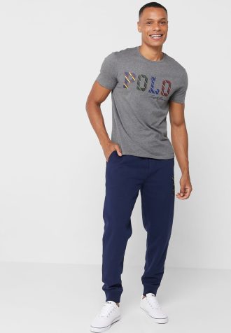 Pantalones deportivos con puños con cordón Ralph Lauren para hombre en azul marino