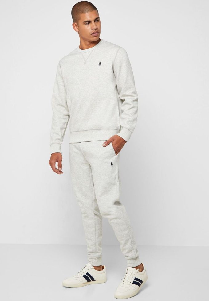 Pantalones deportivos con puños esenciales Ralph Lauren grises para hombre Pantalones deportivos con puños esenciales Ralph Lauren grises para hombre