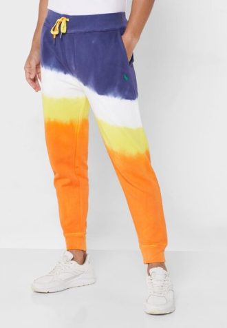 Pantalones deportivos con puños teñidos multicolores Ralph Lauren para hombre