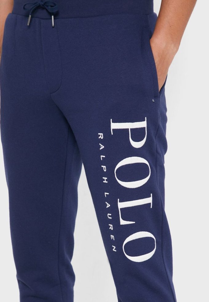 Pantalones deportivos con puños y logotipo de Ralph Lauren para hombre en azul marino Pantalones deportivos con puños y logotipo de Ralph Lauren para hombre en azul marino