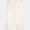 Pantalones deportivos de polar con dobladillo cortado de Ralph Lauren para mujer en blanco Pantalones deportivos de polar con dobladillo cortado de Ralph Lauren para mujer en blanco