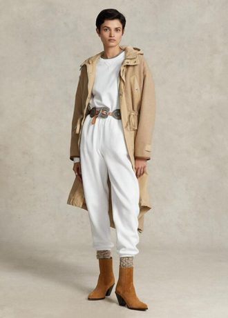Pantalones deportivos de polar Ralph Lauren blancos para mujer