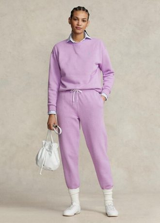 Pantalones deportivos de polar Ralph Lauren morados para mujer