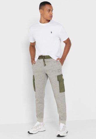 Pantalones deportivos estampados Ralph Lauren grises para hombre