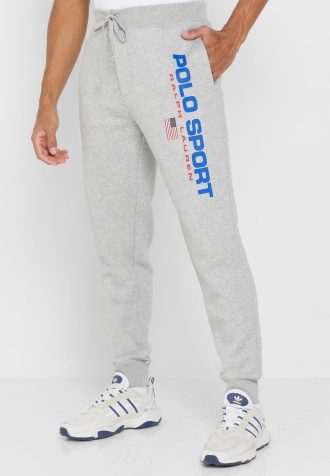 Pantalones deportivos grises con el logotipo de Ralph Lauren para hombre