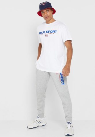 Pantalones deportivos grises con el logotipo de Ralph Lauren para hombre