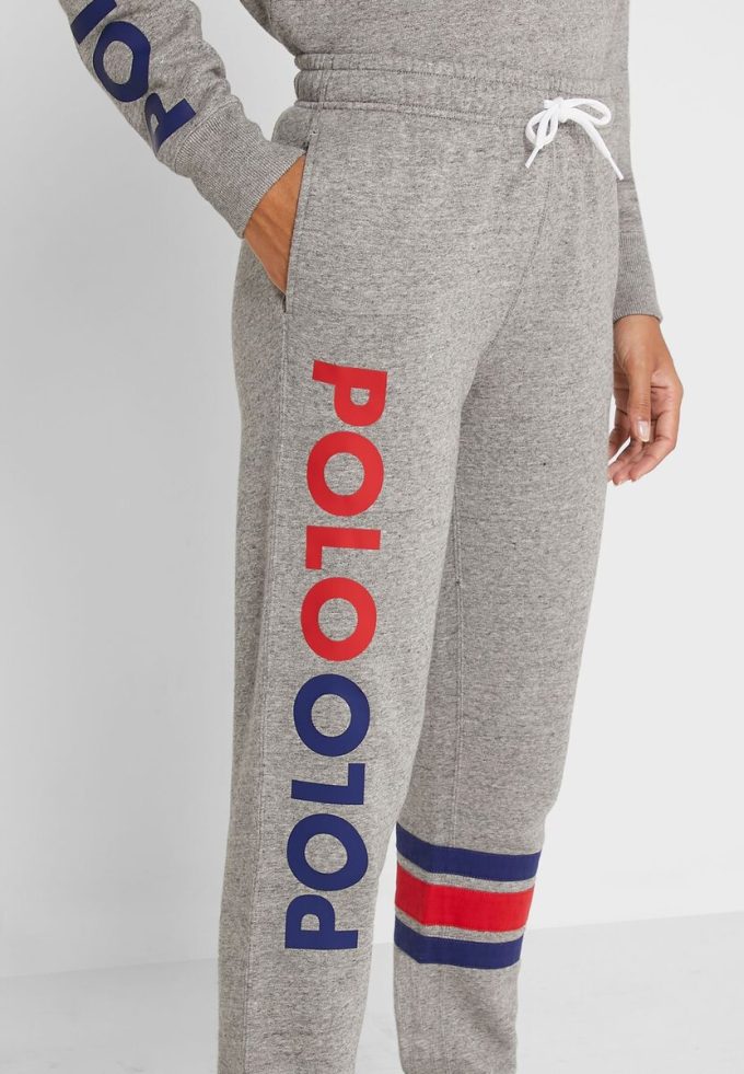 Pantalones deportivos grises con el logotipo de Ralph Lauren para mujer Pantalones deportivos grises con el logotipo de Ralph Lauren para mujer