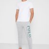 Pantalones deportivos grises con puños y logotipo de Ralph Lauren para hombre Pantalones deportivos grises con puños y logotipo de Ralph Lauren para hombre