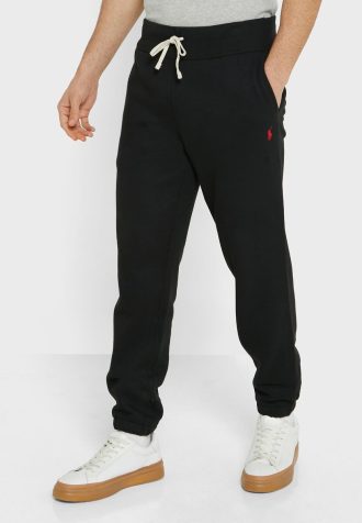 Pantalones deportivos negros con cordón de Ralph Lauren para hombre