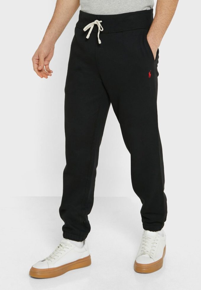 Pantalones deportivos negros con cordón de Ralph Lauren para hombre Pantalones deportivos negros con cordón de Ralph Lauren para hombre
