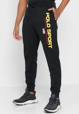 Pantalones deportivos negros con el logotipo de Ralph Lauren para hombre