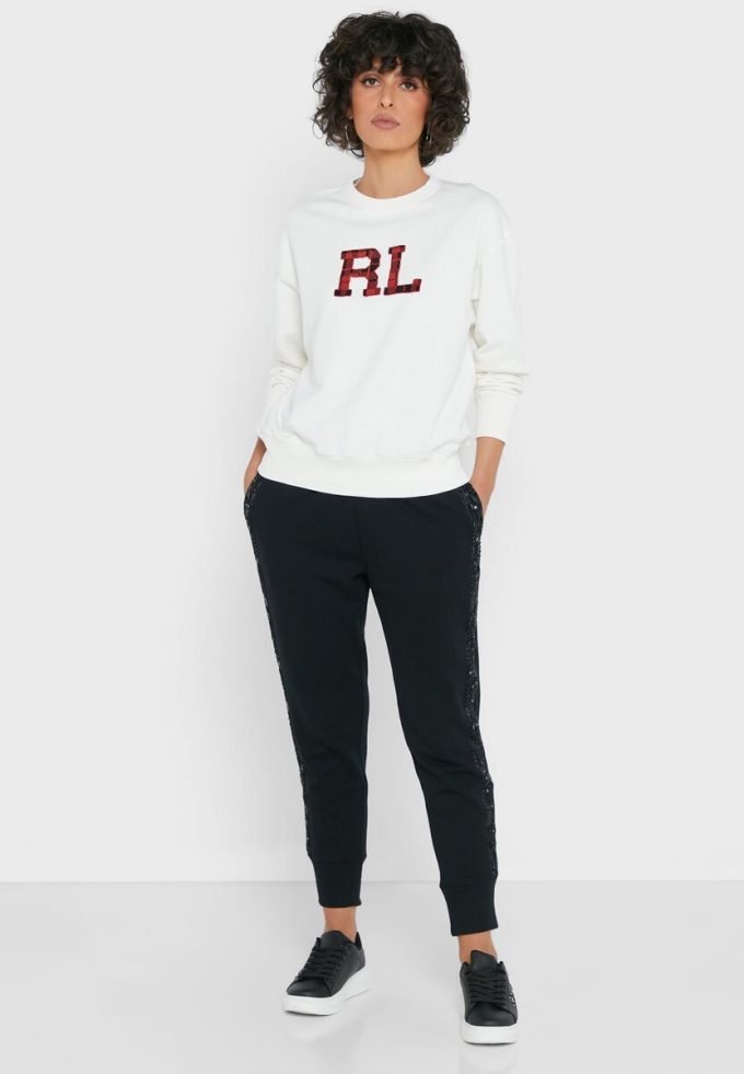 Pantalones deportivos negros de cintura alta Ralph Lauren para mujer Pantalones deportivos negros de cintura alta Ralph Lauren para mujer