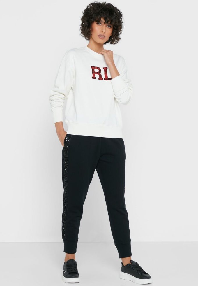 Pantalones deportivos negros de cintura alta Ralph Lauren para mujer Pantalones deportivos negros de cintura alta Ralph Lauren para mujer