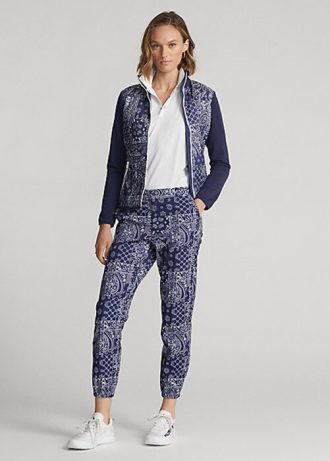 Pantalones deportivos Ralph Lauren con estampado de bandana para mujer en azul marino