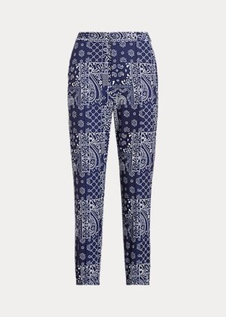 Pantalones deportivos Ralph Lauren con estampado de bandana para mujer en azul marino