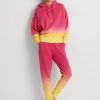 Pantalones deportivos Ralph Lauren de felpa francesa teñida en rosa, naranja y amarillo para mujer Pantalones deportivos Ralph Lauren de felpa francesa teñida en rosa, naranja y amarillo para mujer