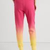Pantalones deportivos Ralph Lauren de felpa francesa teñida en rosa, naranja y amarillo para mujer Pantalones deportivos Ralph Lauren de felpa francesa teñida en rosa, naranja y amarillo para mujer