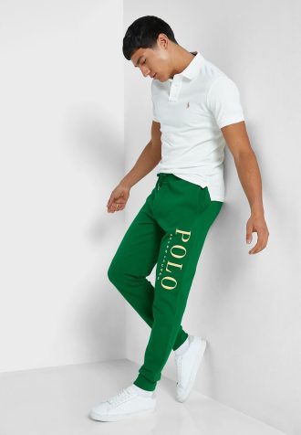 Pantalones deportivos verdes con el logotipo de Ralph Lauren para hombre