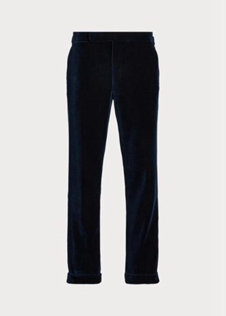 Pantalones formales de terciopelo Ralph Lauren Gregory para hombre en azul marino