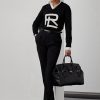 Pantalones largos de gabardina de lana Ralph Lauren Clancy para mujer, color negro