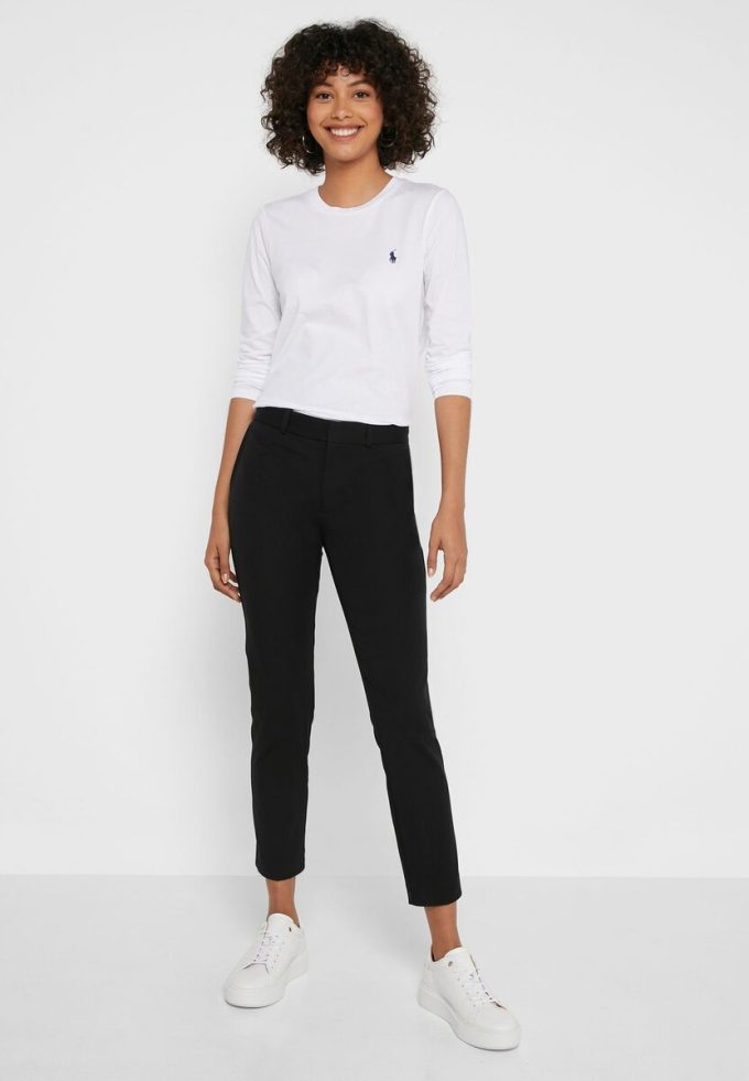 Pantalones negros de cintura alta Ralph Lauren para mujer Pantalones negros de cintura alta Ralph Lauren para mujer