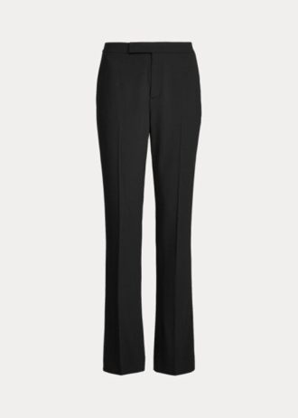 Pantalones negros de crepé de lana elástica Seth de Ralph Lauren para mujer