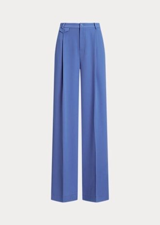 Pantalones plisados  de georgette Ralph Lauren para mujer en azul