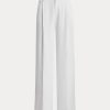Pantalones plisados de georgette Ralph Lauren para mujer en color blanco Pantalones plisados de georgette Ralph Lauren para mujer en color blanco