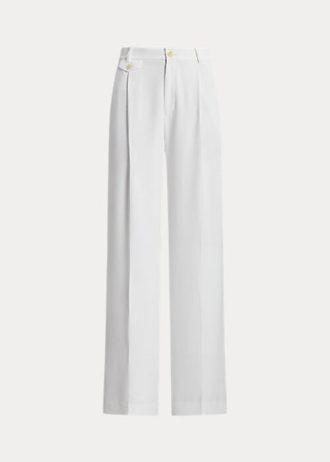 Pantalones plisados  de georgette Ralph Lauren para mujer en color blanco