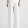 Pantalones plisados de georgette Ralph Lauren para mujer en color blanco Pantalones plisados de georgette Ralph Lauren para mujer en color blanco