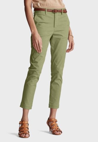 Pantalones rectos cortos Ralph Lauren verdes para mujer