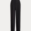 Pantalones rectos de satén Ralph Lauren negros para mujer Pantalones rectos de satén Ralph Lauren negros para mujer