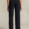 Pantalones rectos de satén Ralph Lauren negros para mujer Pantalones rectos de satén Ralph Lauren negros para mujer