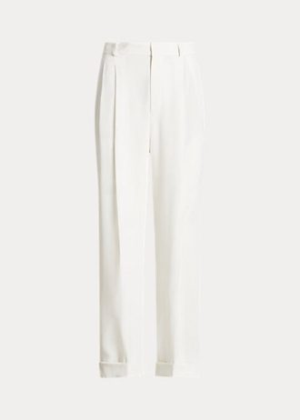 Pantalones rectos de satén Ralph Lauren para mujer, color blanco Pantalones rectos de satén Ralph Lauren para mujer, color blanco