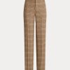 Pantalones rectos de tweed de lana y lino a cuadros de Ralph Lauren para mujer en color marrón Pantalones rectos de tweed de lana y lino a cuadros de Ralph Lauren para mujer en color marrón