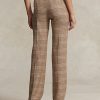 Pantalones rectos de tweed de lana y lino a cuadros de Ralph Lauren para mujer en color marrón Pantalones rectos de tweed de lana y lino a cuadros de Ralph Lauren para mujer en color marrón