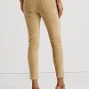 Pantalones tobilleros ajustados de tiro alto de ante color caqui para mujer de Ralph Lauren Pantalones tobilleros ajustados de tiro alto de ante color caqui para mujer de Ralph Lauren