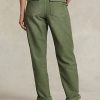Pantalones utilitarios de satén de algodón Ralph Lauren para mujer en color oliva Pantalones utilitarios de satén de algodón Ralph Lauren para mujer en color oliva