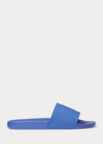 Pantuflas azules Ralph Lauren Signature Pony para hombre