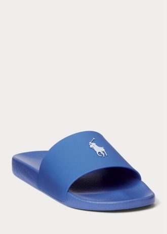 Pantuflas azules Ralph Lauren Signature Pony para hombre