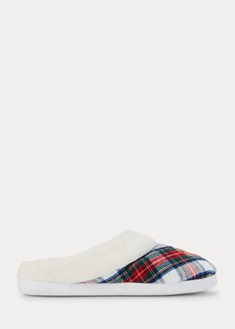 Pantuflas con logotipo a cuadros Ralph Lauren multicolor para mujer