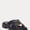 Pantuflas de charol Ralph Lauren Kelsie para mujer, color negro Pantuflas de charol Ralph Lauren Kelsie para mujer, color negro