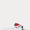 Pantuflas de moto de cuero con bloques de color Ralph Lauren para hombre, blancas y rojas Pantuflas de moto de cuero con bloques de color Ralph Lauren para hombre, blancas y rojas