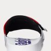 Pantuflas de moto de cuero con bloques de color Ralph Lauren para hombre, blancas y rojas Pantuflas de moto de cuero con bloques de color Ralph Lauren para hombre, blancas y rojas