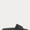 Pantuflas de piel de poni con la firma de Ralph Lauren para hombre, color negro/negro Pantuflas de piel de poni con la firma de Ralph Lauren para hombre, color negro/negro