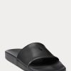 Pantuflas de piel de poni con la firma de Ralph Lauren para hombre, color negro/negro Pantuflas de piel de poni con la firma de Ralph Lauren para hombre, color negro/negro