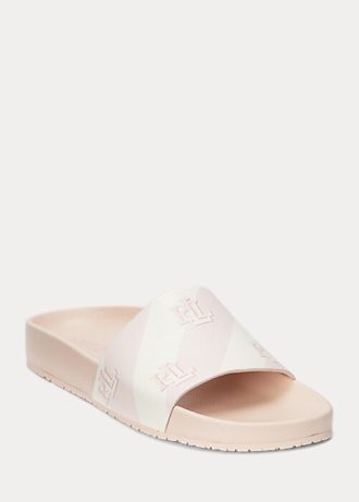 Pantuflas de piel sintética con el logotipo Audrina de Ralph Lauren para mujer en color rosa