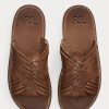 Pantuflas de piel trenzada Ralph Lauren para hombre en color marrón oscuro Pantuflas de piel trenzada Ralph Lauren para hombre en color marrón oscuro