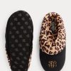 Pantuflas negras con logo de leopardo de Ralph Lauren para mujer